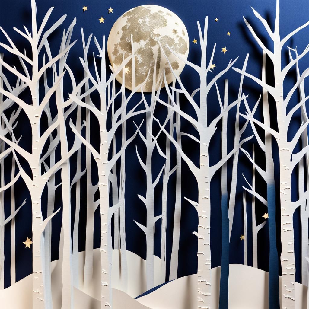 Surreal Birch Forest Double Exposure Photography