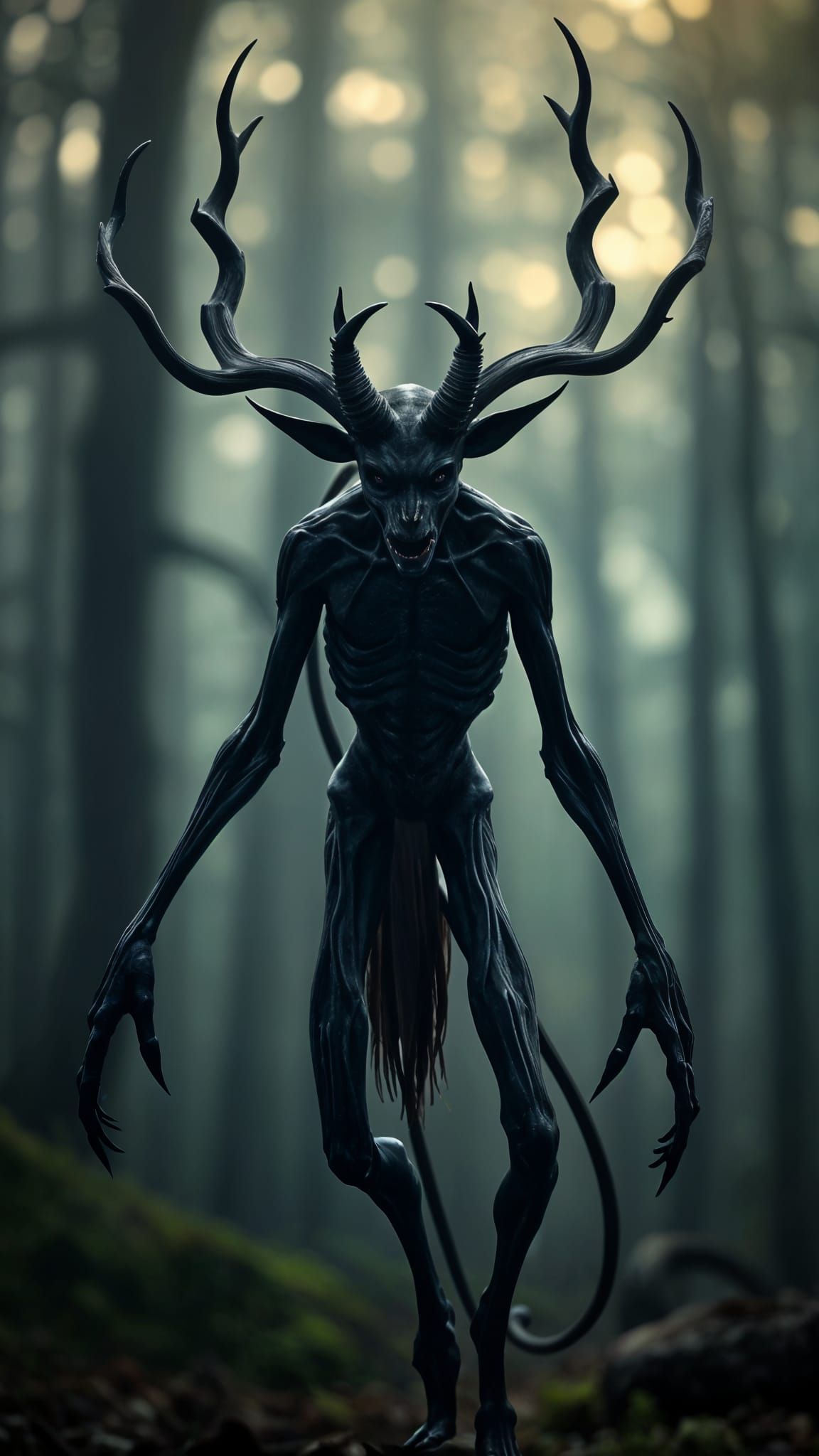 Hyperrealistic Wiindigo Creature in Mystic Magical Realism
