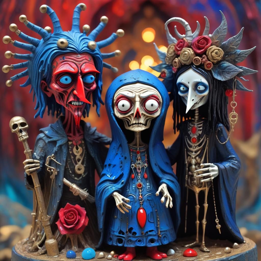 Surreal Marriage Ceremony in Maximalist Style