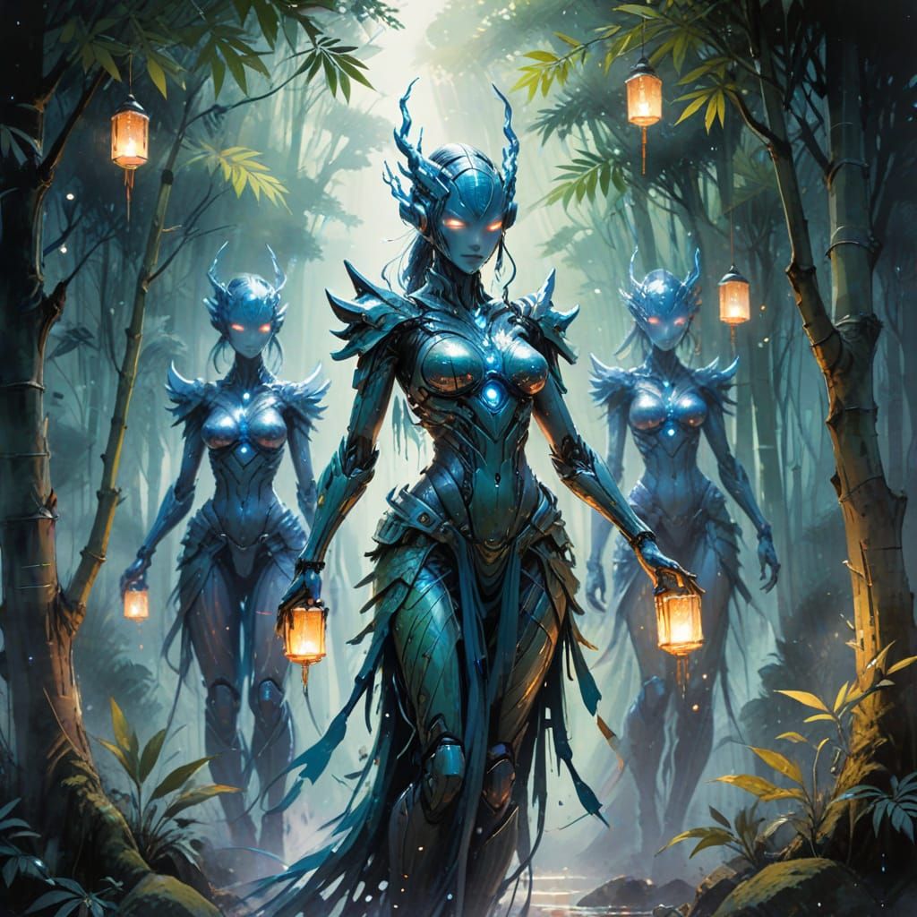 Crystalline Mecha Guardians Protect Tree of Souls in Anime S...