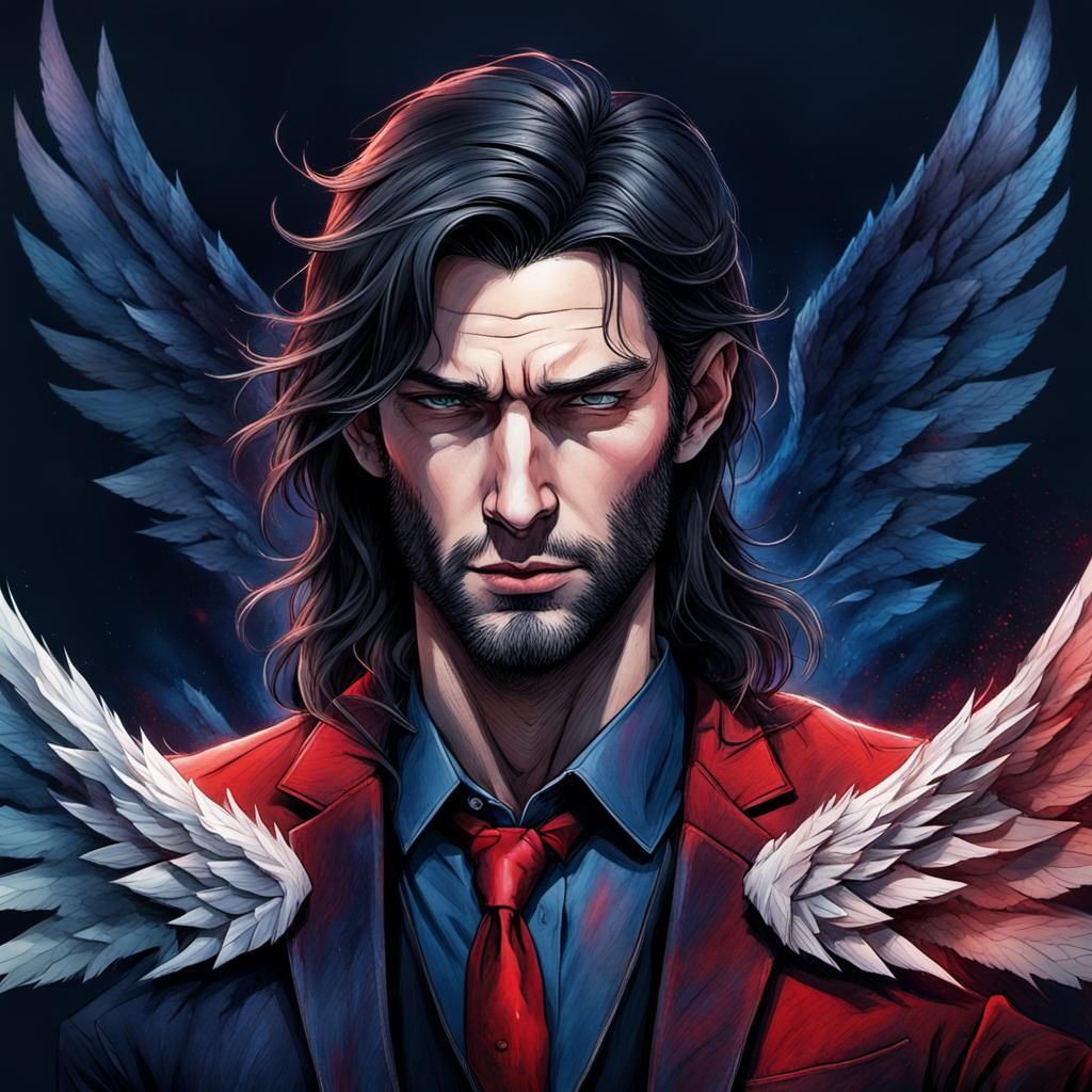 Lucifer in Hyperrealistic Comic Illustration Style