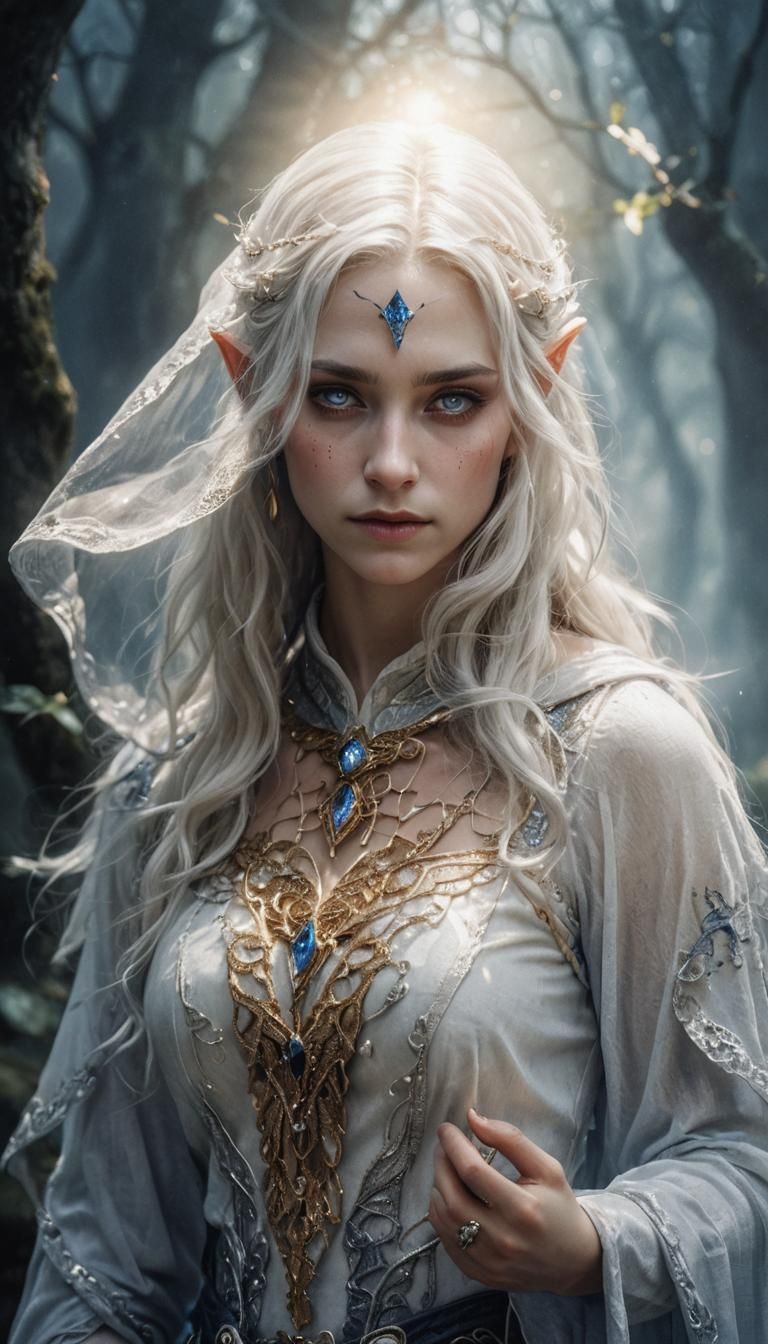 Beautiful Elf Portrait in Lord of the Rings Style