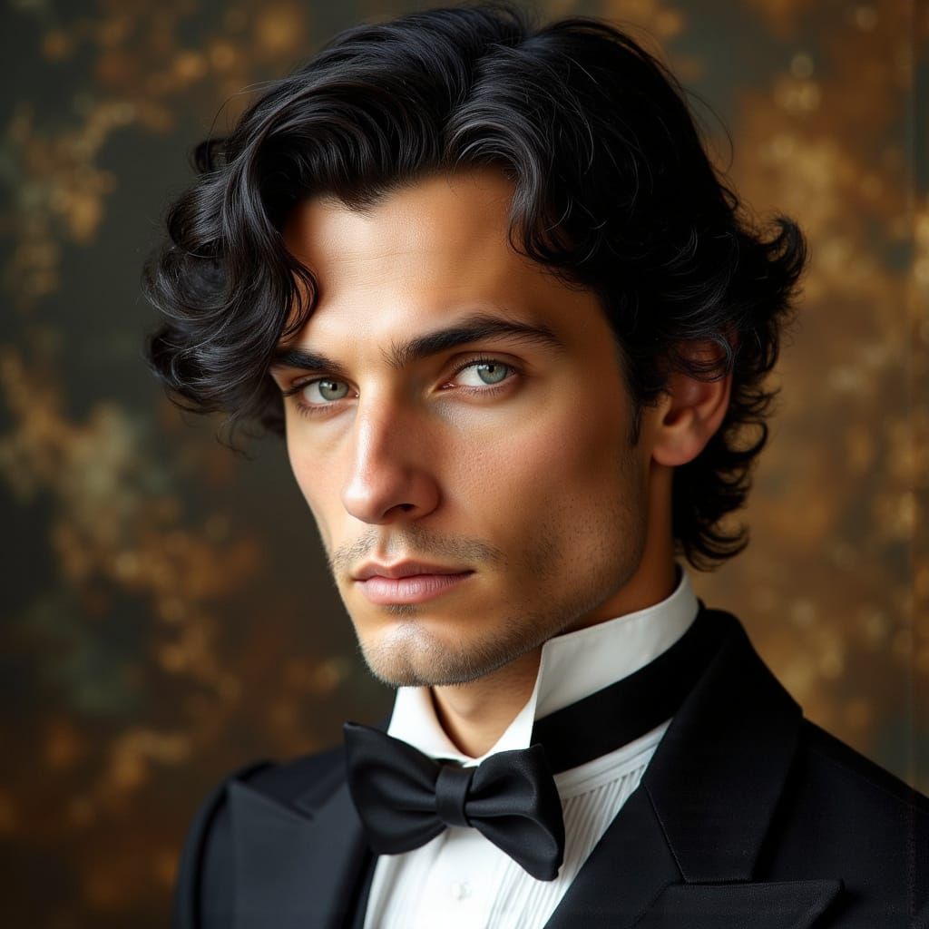Victorian Gentleman Portrait in Pre-Raphaelite Style