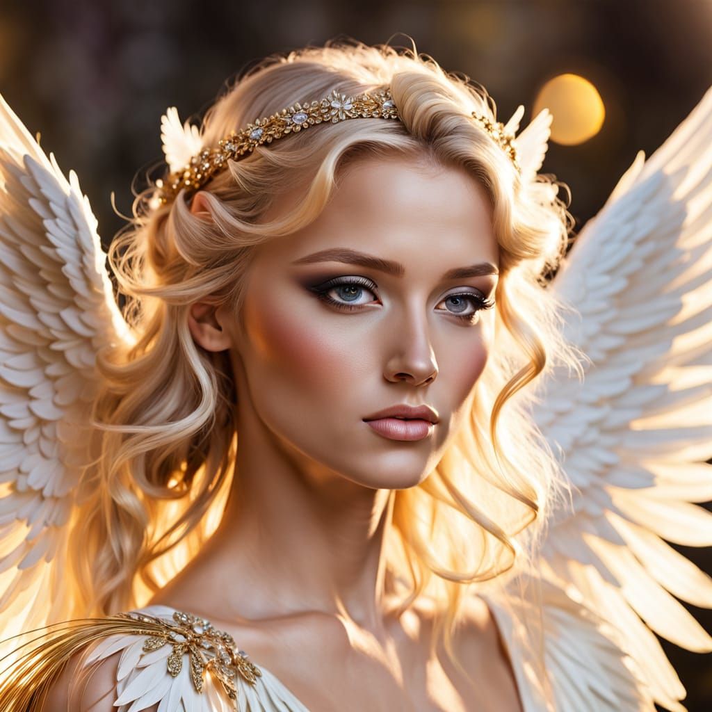 Ethereal Angelic Figure in Hyper-Realistic Digital Art
