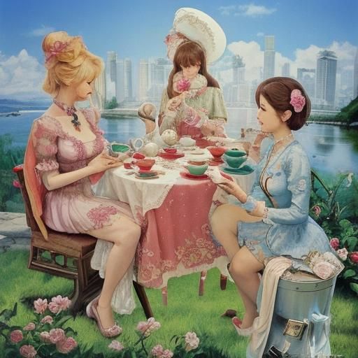 AI Generated Image of a Tea Set