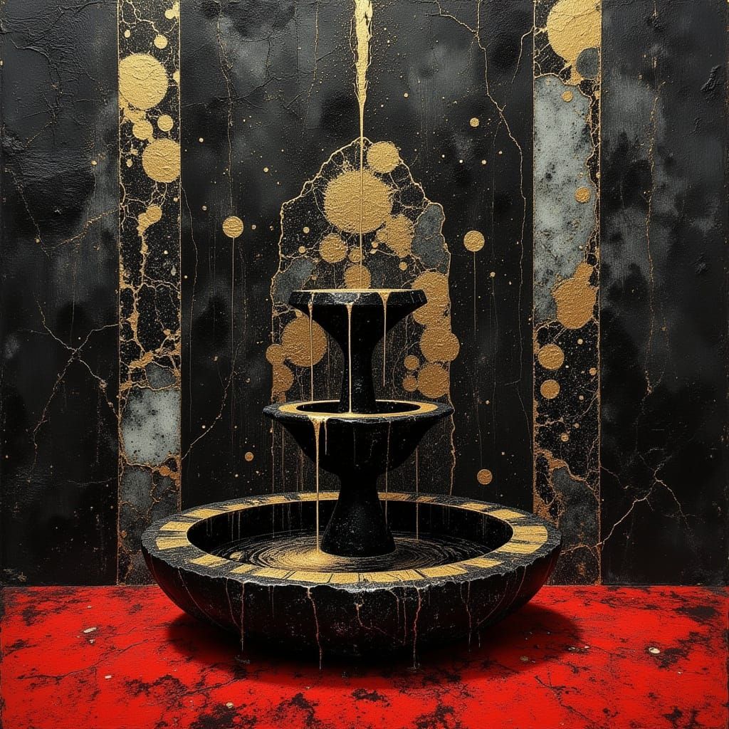 Onyx Fountain with Golden Streams, Baroque Style