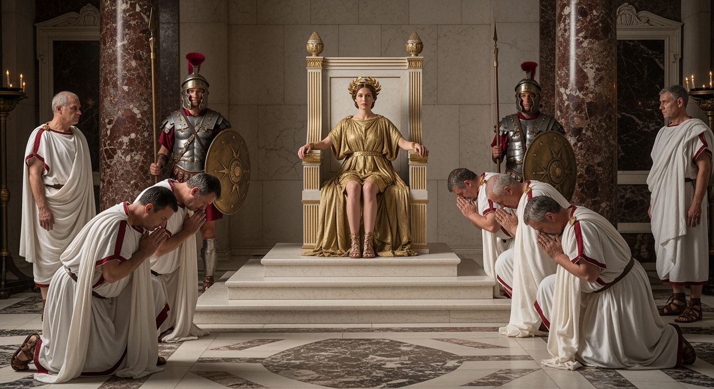 Empress Messalina on Her Throne in Ancient Rome