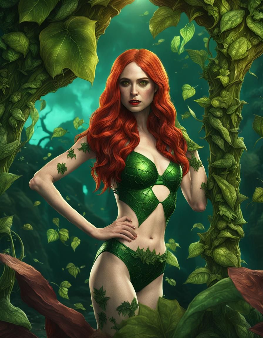 Karen Gillan as Poison Ivy: Detailed Matte Painting