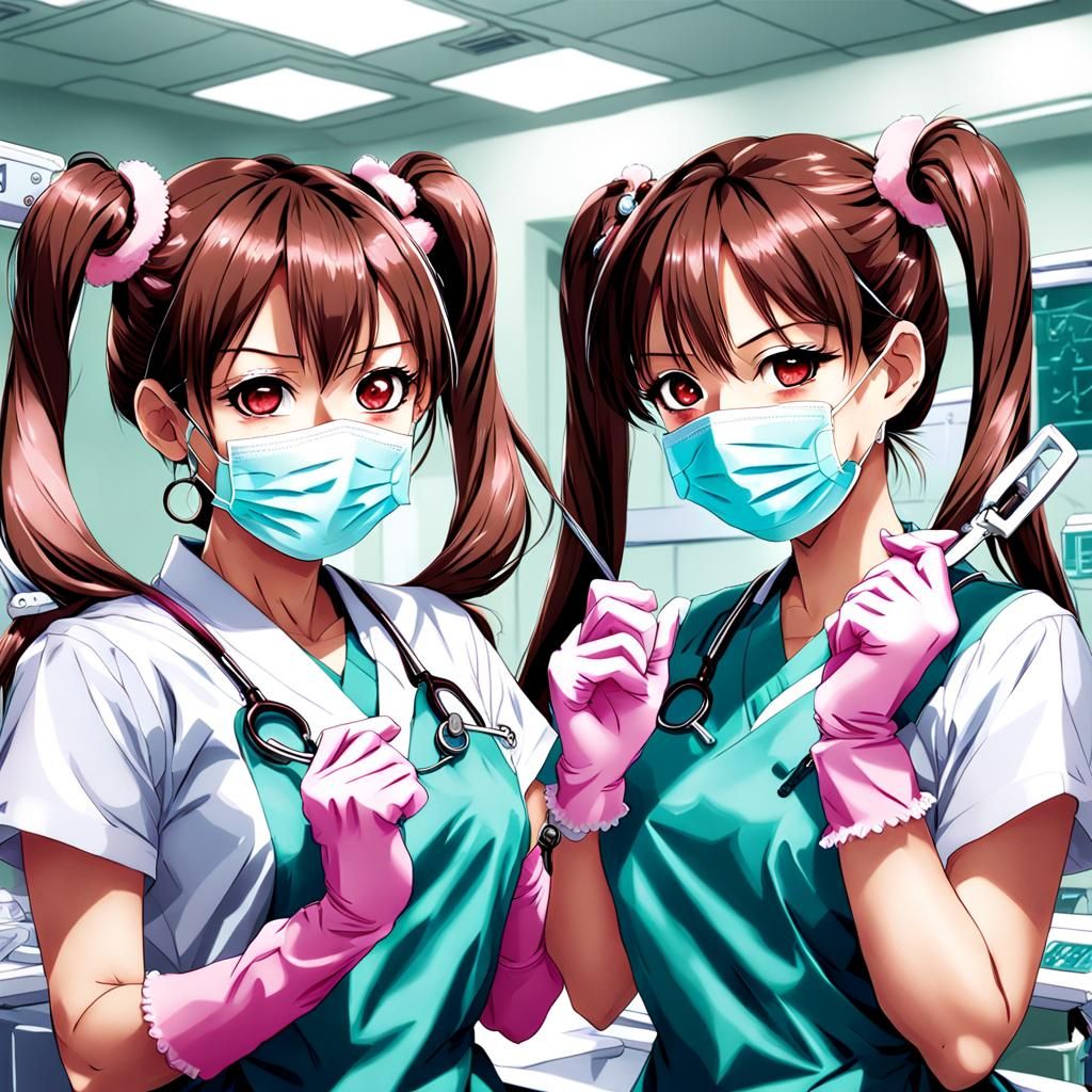 Anime Girl with Twin Tails in Dentist Office