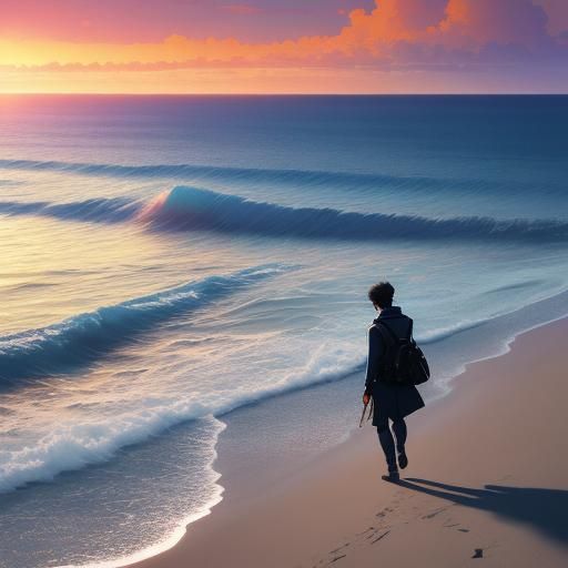 Anime Prince at Sunset: 3D Digital Art