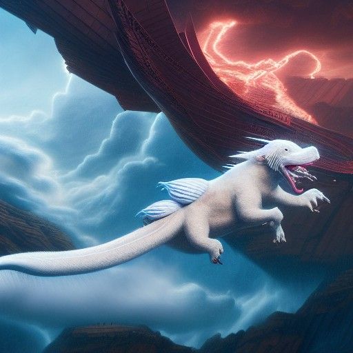 Falkor Soaring Through a Hurricane: Digital Art