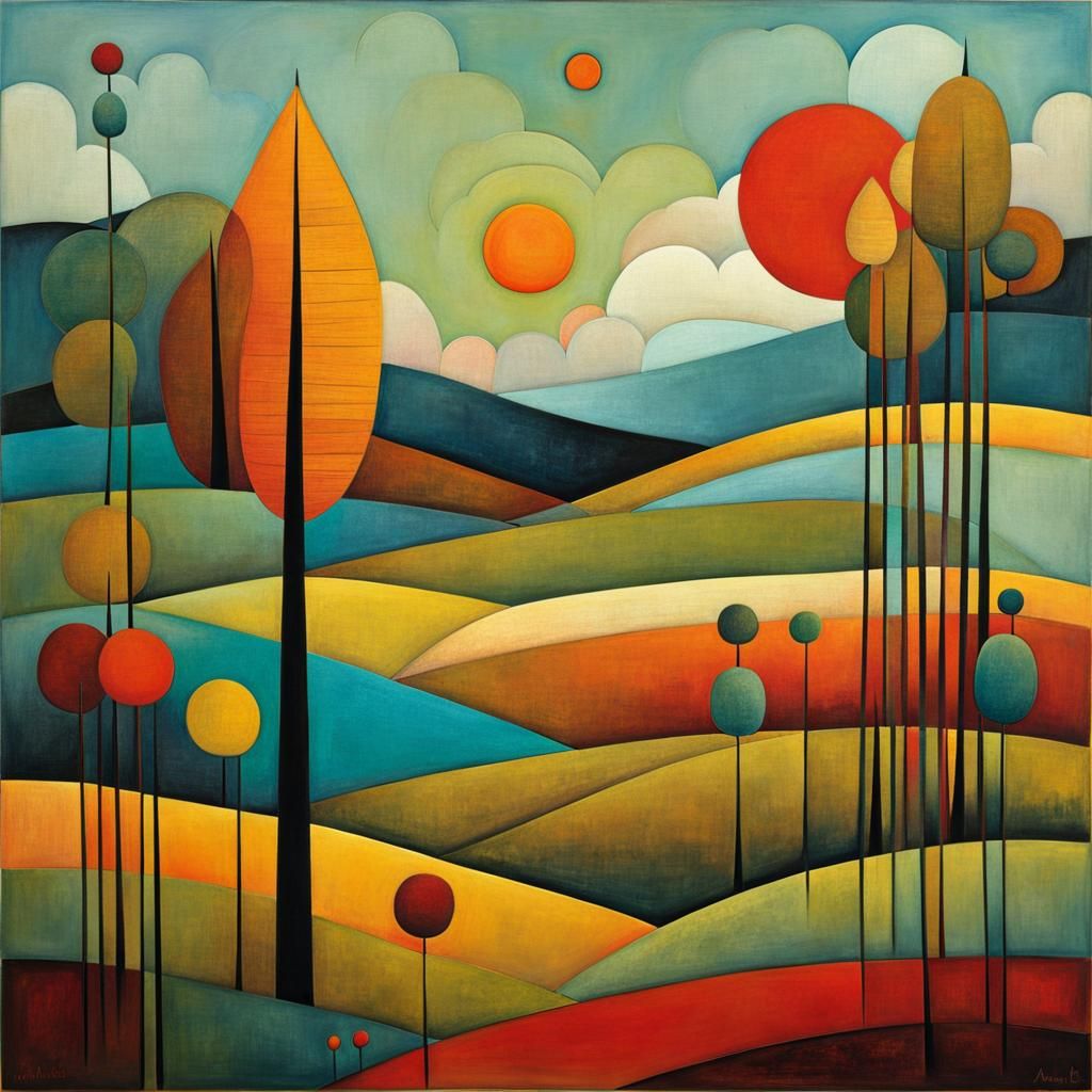 Minimalist Landscape in Abstract Style