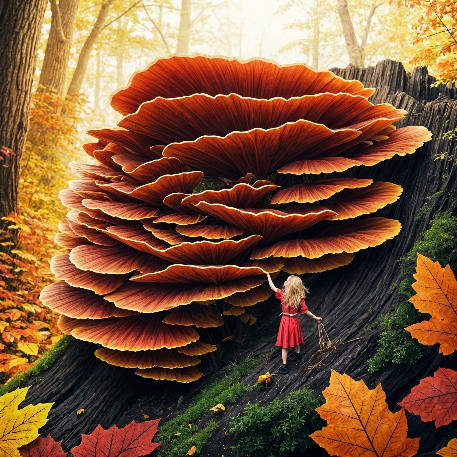 Whimsical Fae in Autumn Woodland