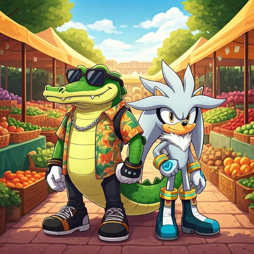 Vector and Silver at the Vibrant Farmers Market