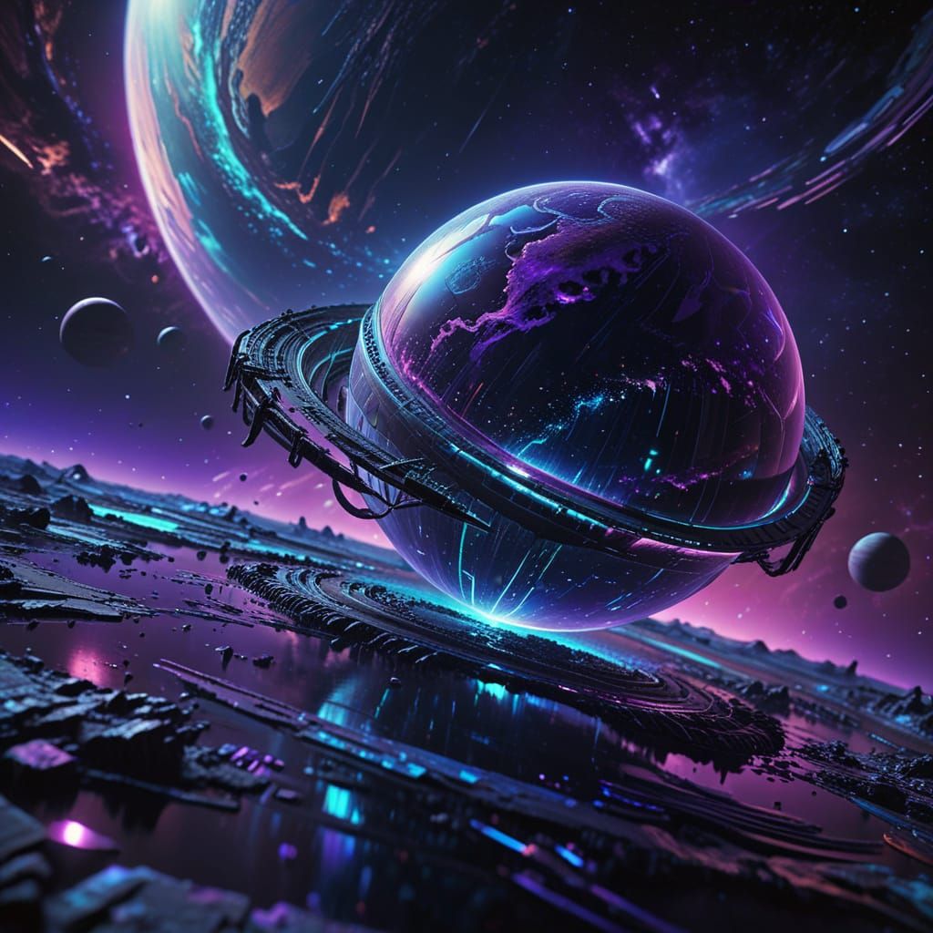 Xenomorph Explorers in Iridescent Holographic Space