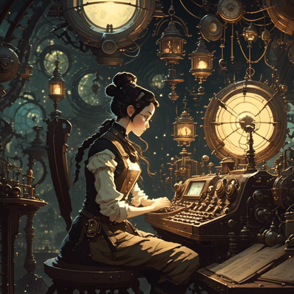 Anime Ham Radio Operator in Fantasy Style