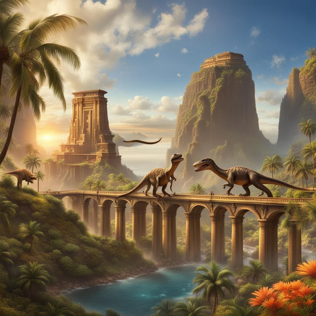 Dinosaurs Meet Egypt in Hawaii: A Fantasy Landscape