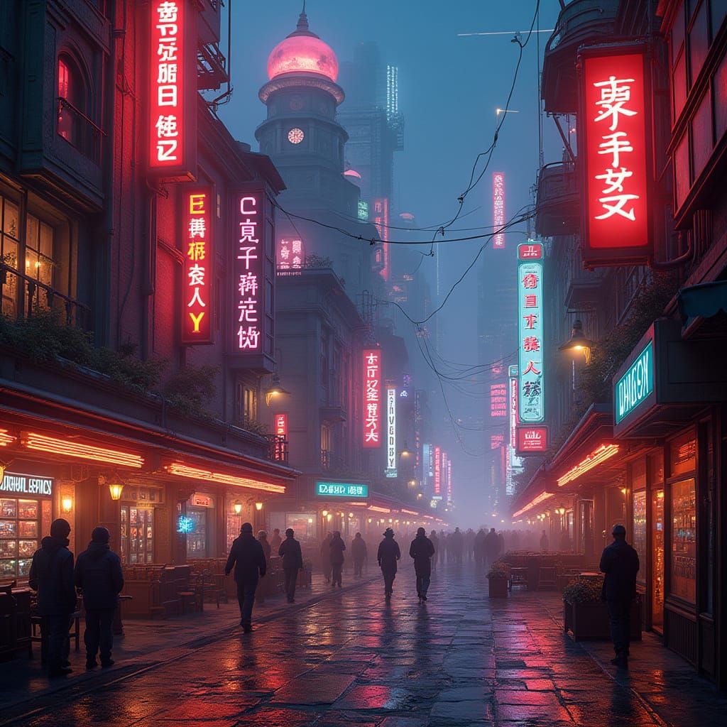 Cyberpunk Cityscape of Zie Crazï with Overwhelming Architect...