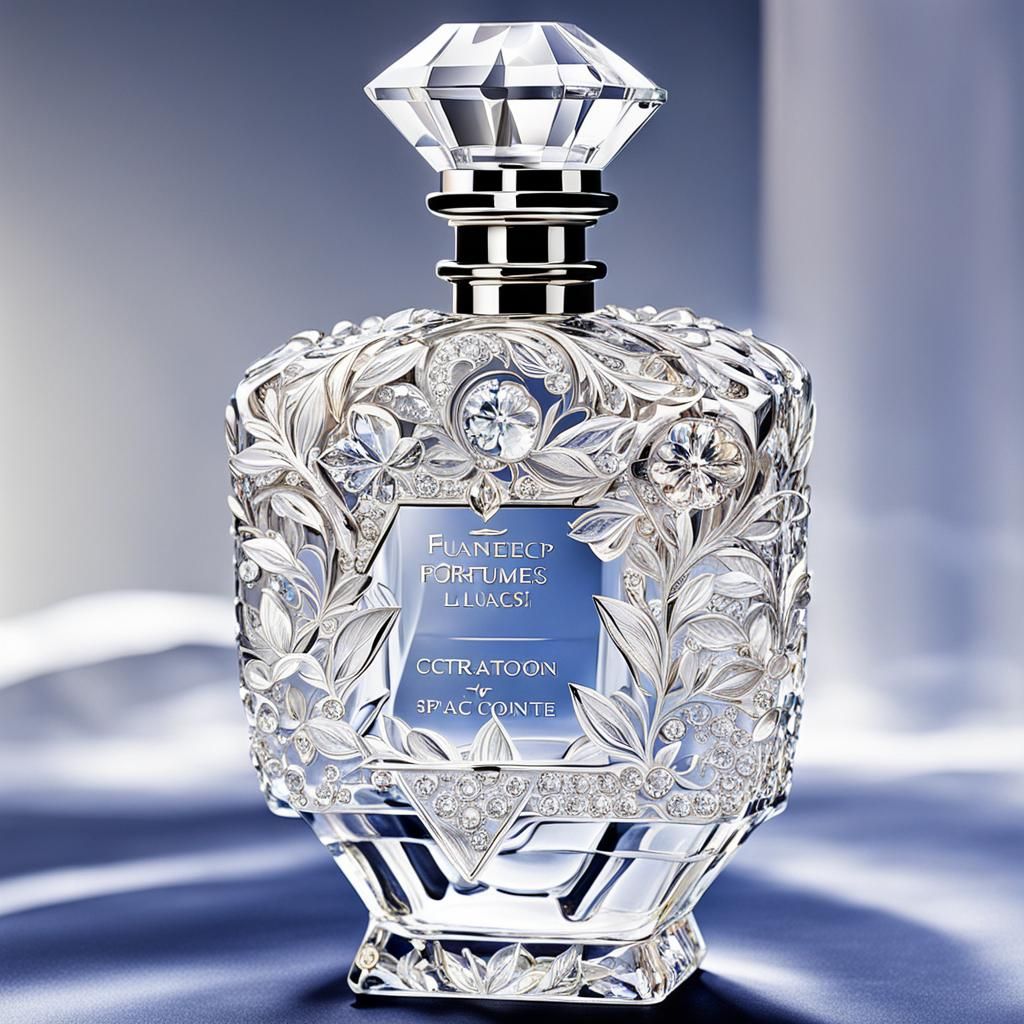 Detailed Crystal Perfume Bottle Still Life
