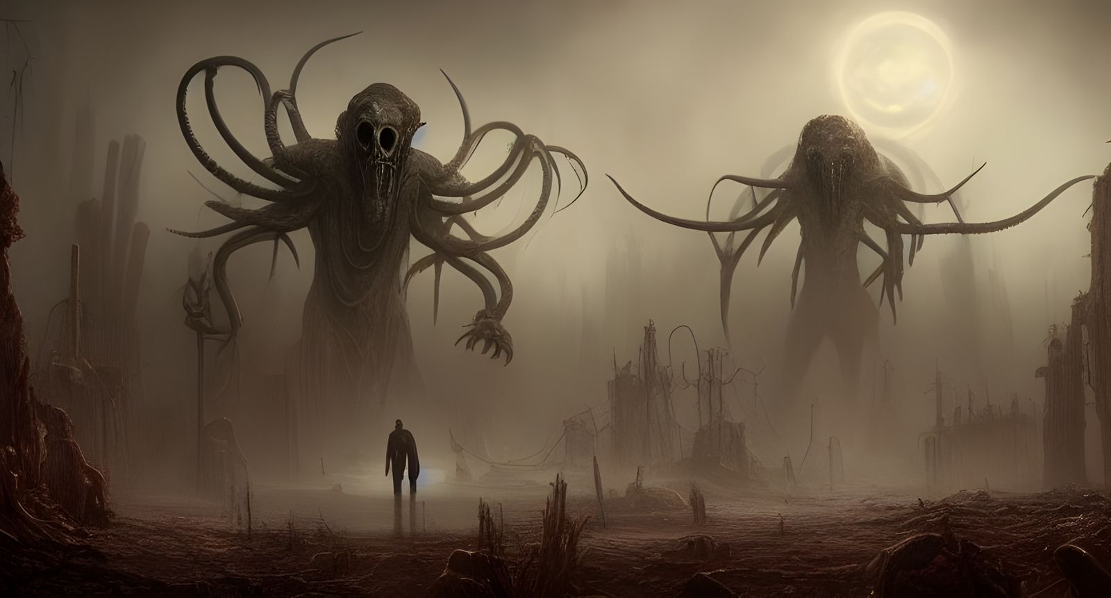 Lovecraftian Horror: Post-Apocalyptic Elder God Landscape