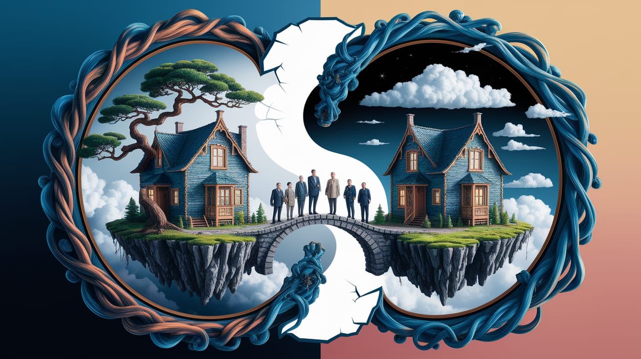 Surreal Stargate Portal in Dreamlike Victorian Landscape