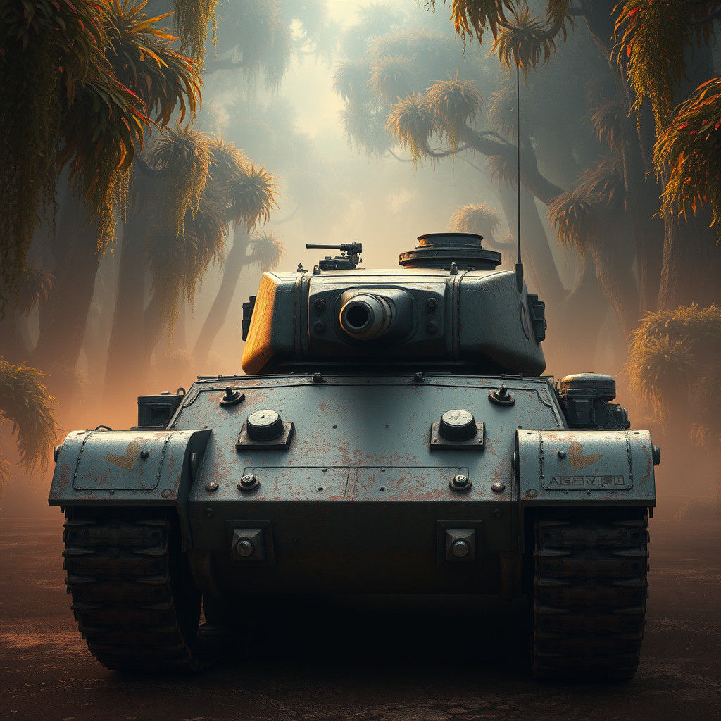 Weathered M3 Light Tank in Dreamlike Landscape