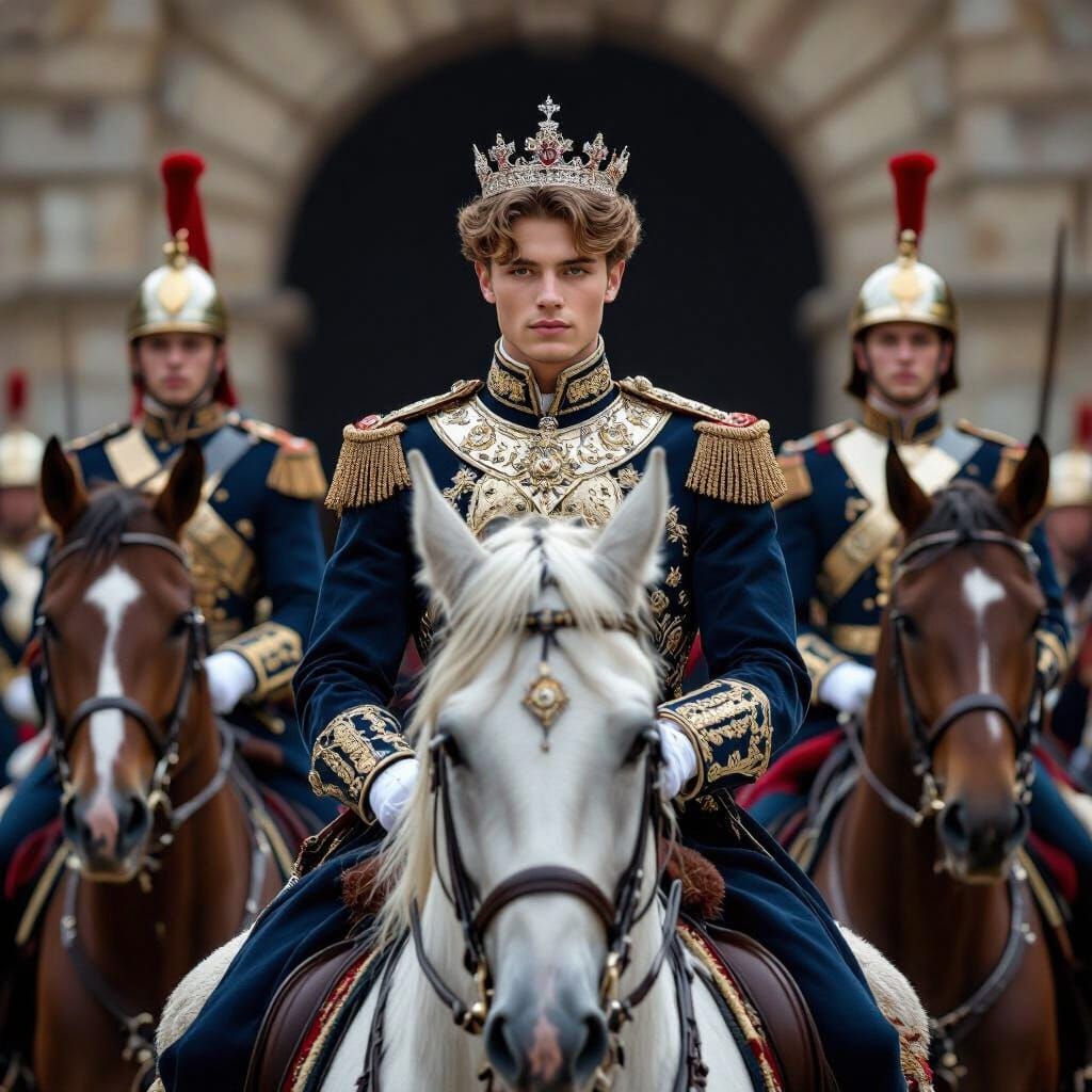 Royal Prince Leading Procession in Digital Painting