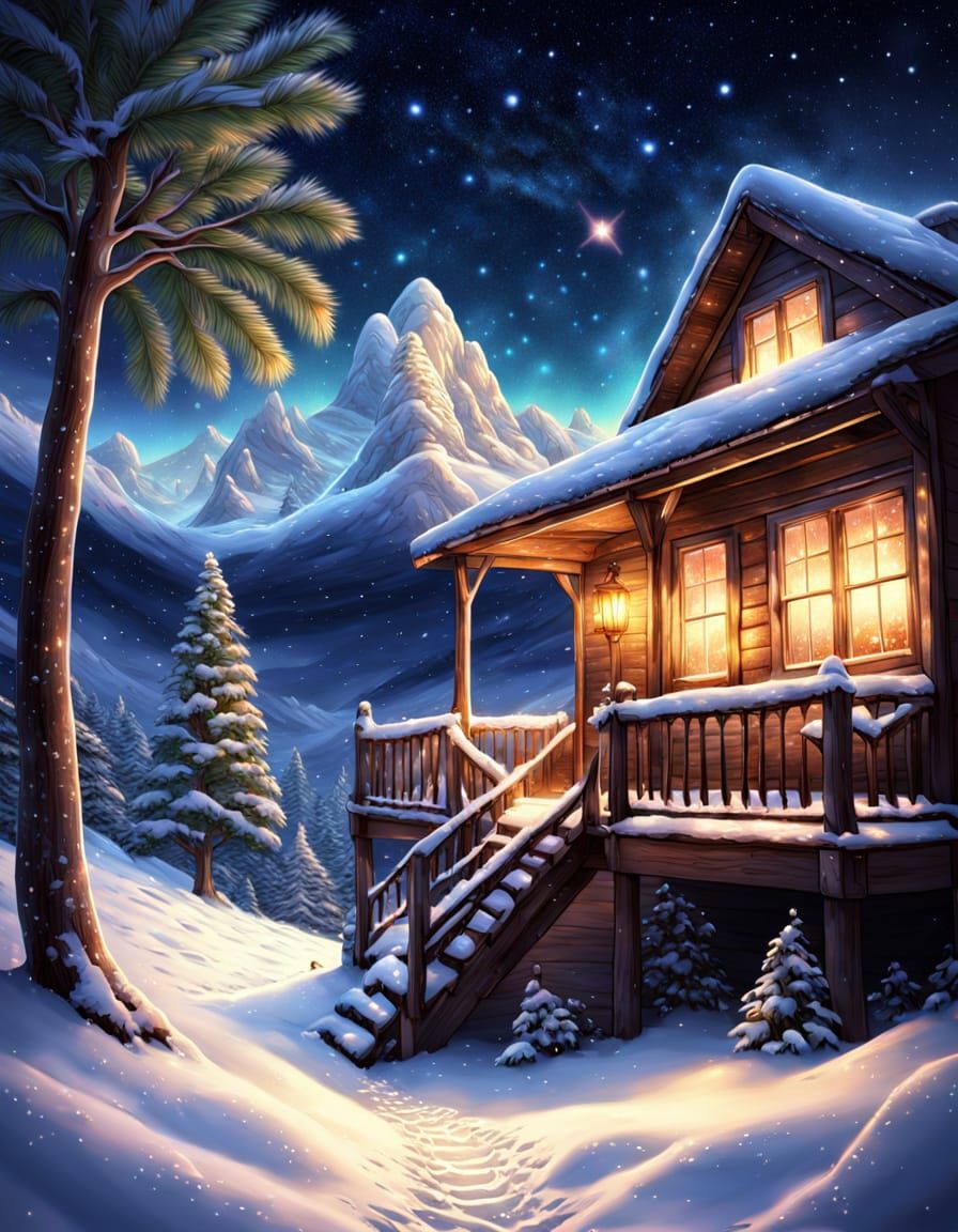 Magical Christmas Retreat: Snow, Stars & Glowing Flowers