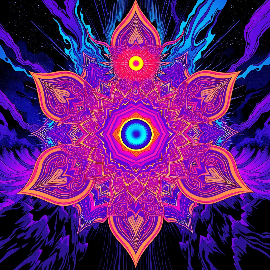 Psychedelic DMT Vision in Comic Book Art Style