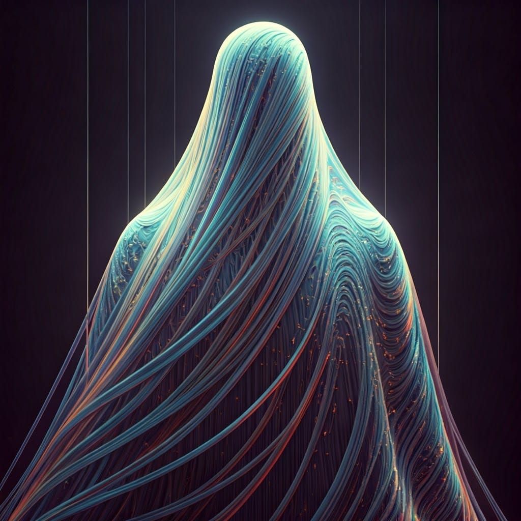 Shimmering Digital Oracle Radiating Divine Energy