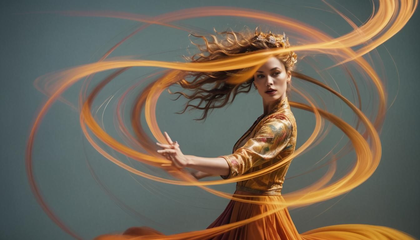 Bossa Nova Dancer in Motion with Mirrored Lightbox