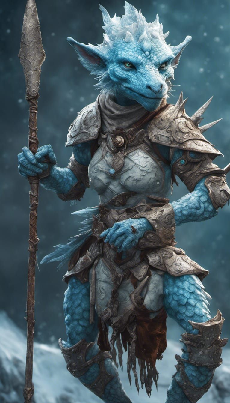 Blue Female Kobold Warrior 2