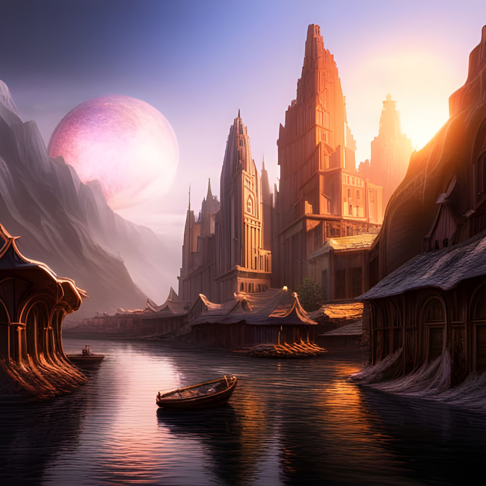 Mystical Crystal Shop: Detailed Digital Matte Painting