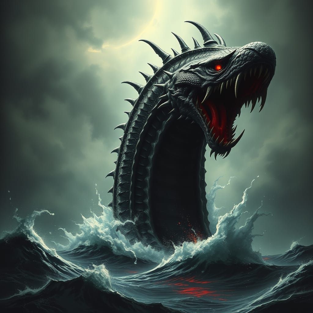 Cyberpunk Apocalypse Leviathan Emerges from the Abyss