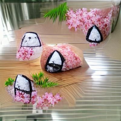 Anime Onigiri Character Under Cherry Blossom Tree