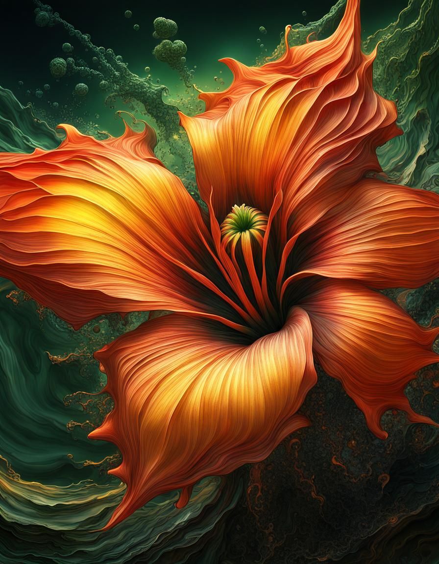 Tropical Flower's Resilience: A Surreal Digital Art