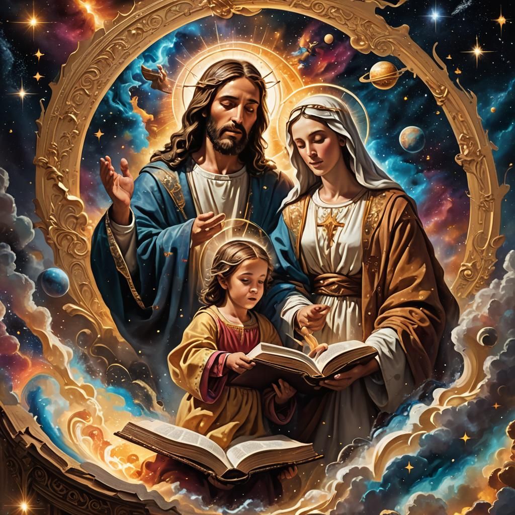 Holy Family Emerges in a Swirling Universe