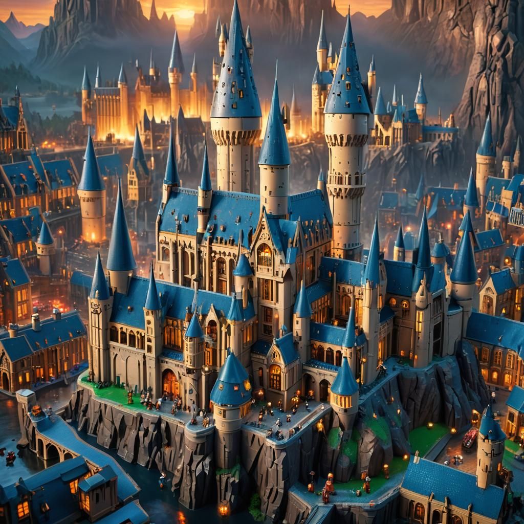 Lego Harry Potter at Hogwarts: Digital Oil Painting