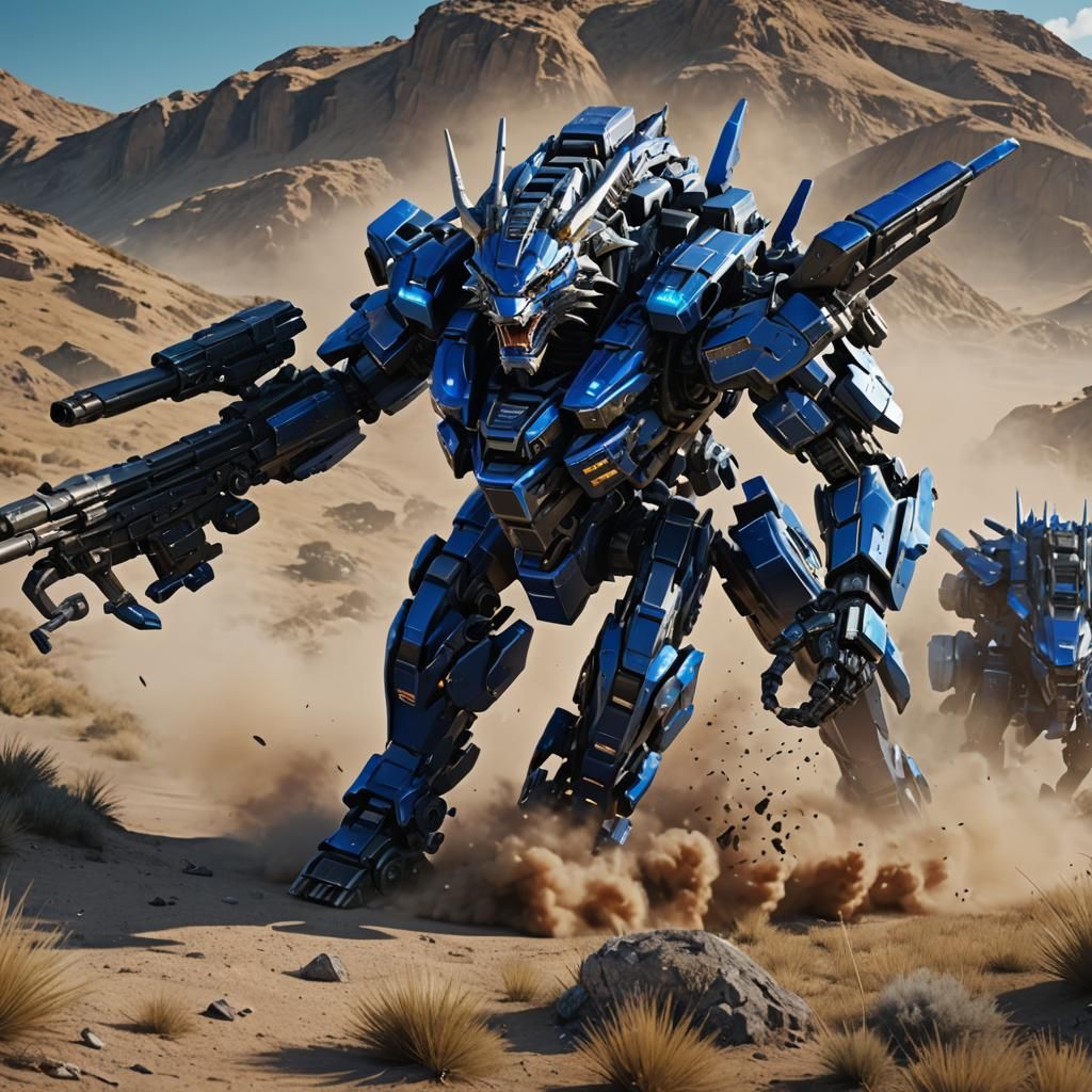 Futuristic Armored Panther Zoid in Dynamic Pose