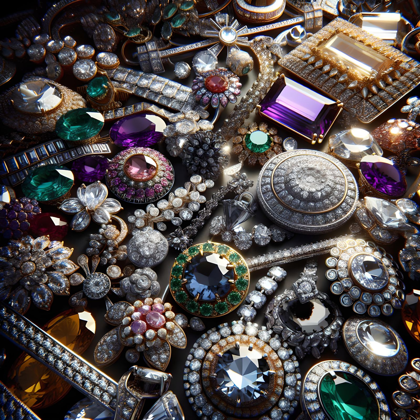 Glamorous Jewelry Collection of Diamonds and Emeralds