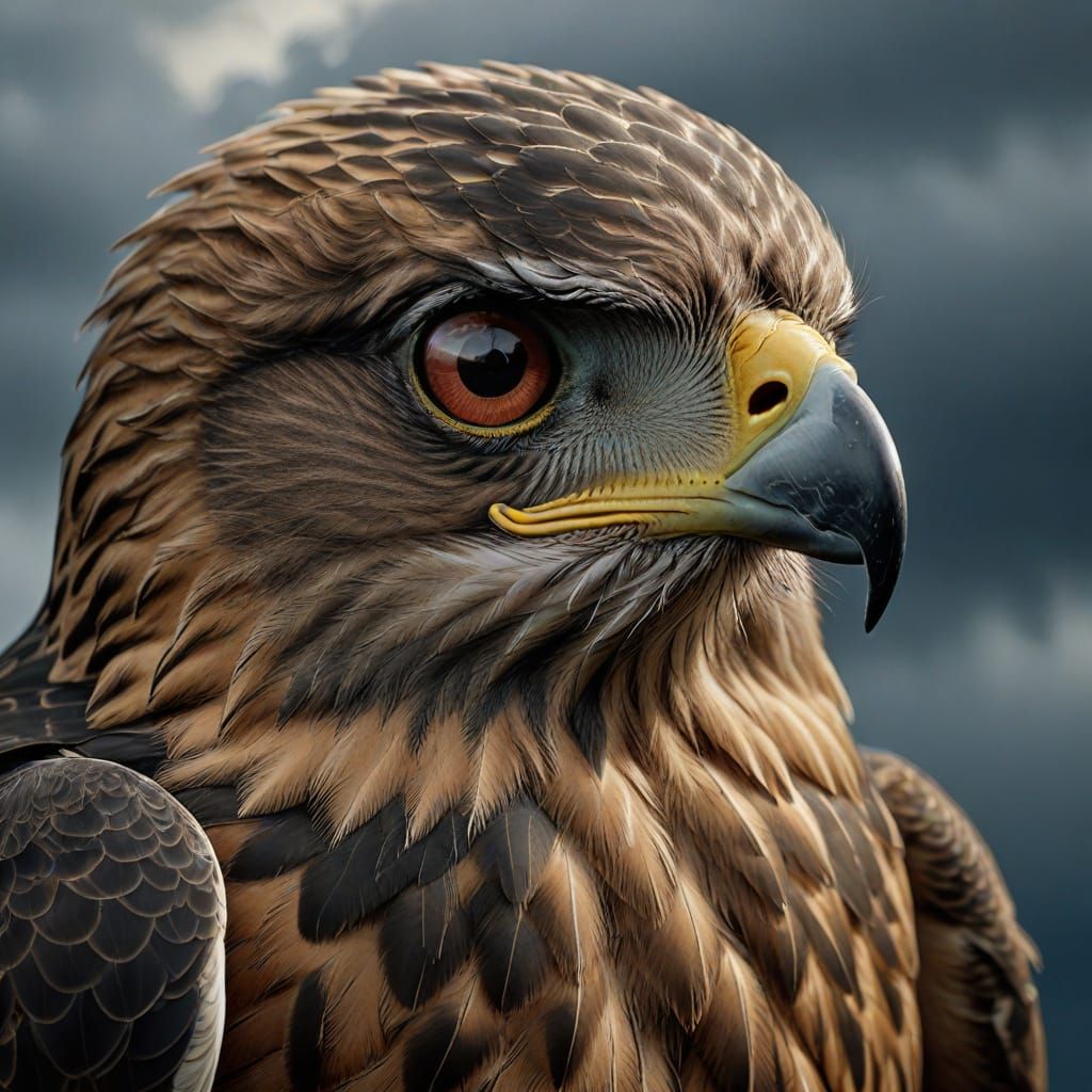 Hyper-Realistic Hawk Portrait in Cinematic Film Style