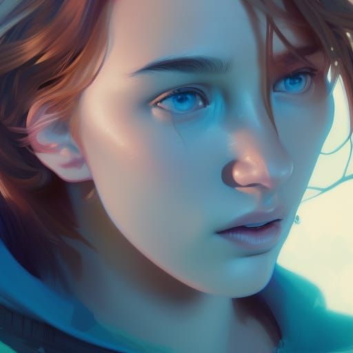 Detailed Portrait of Teenager with Volumetric Lighting