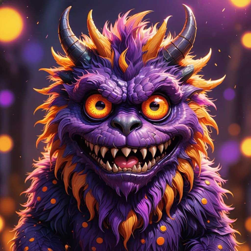 Fantasy Monster in Vibrant Cartoon Style