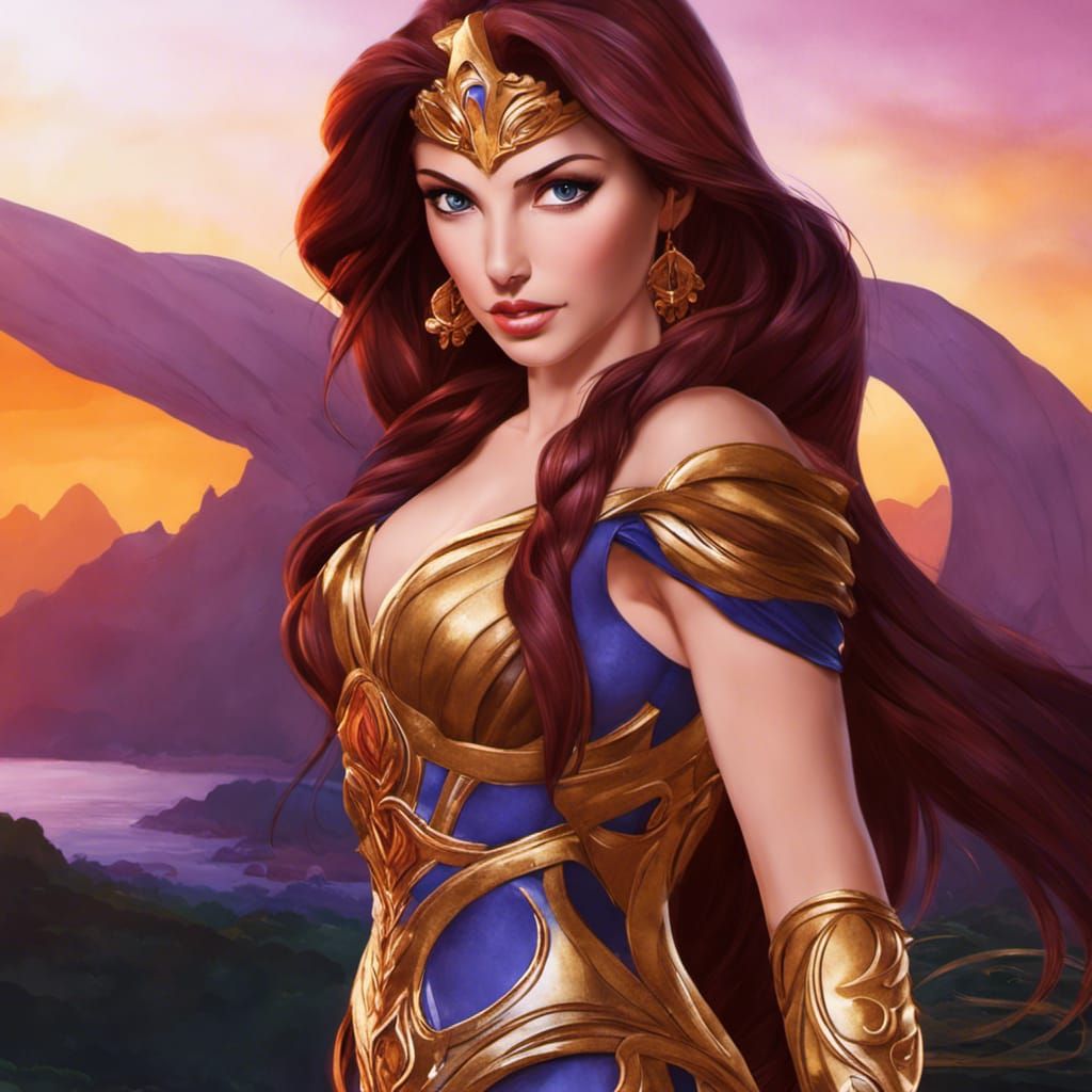 Megara as Greek Goddess: Hyperdetailed Bioluminescent Art