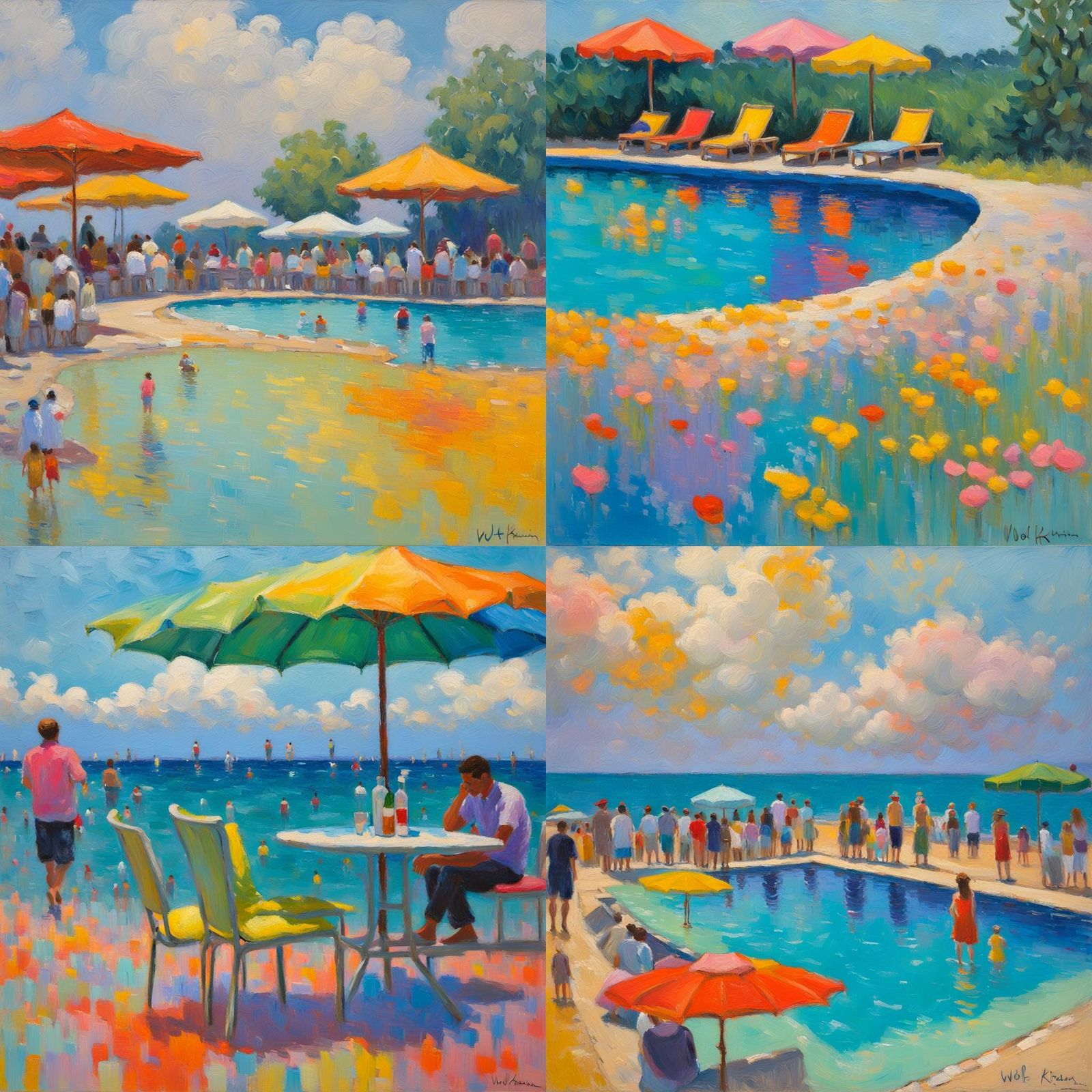 Cloud Pool Party in Wolf Kahn Colors