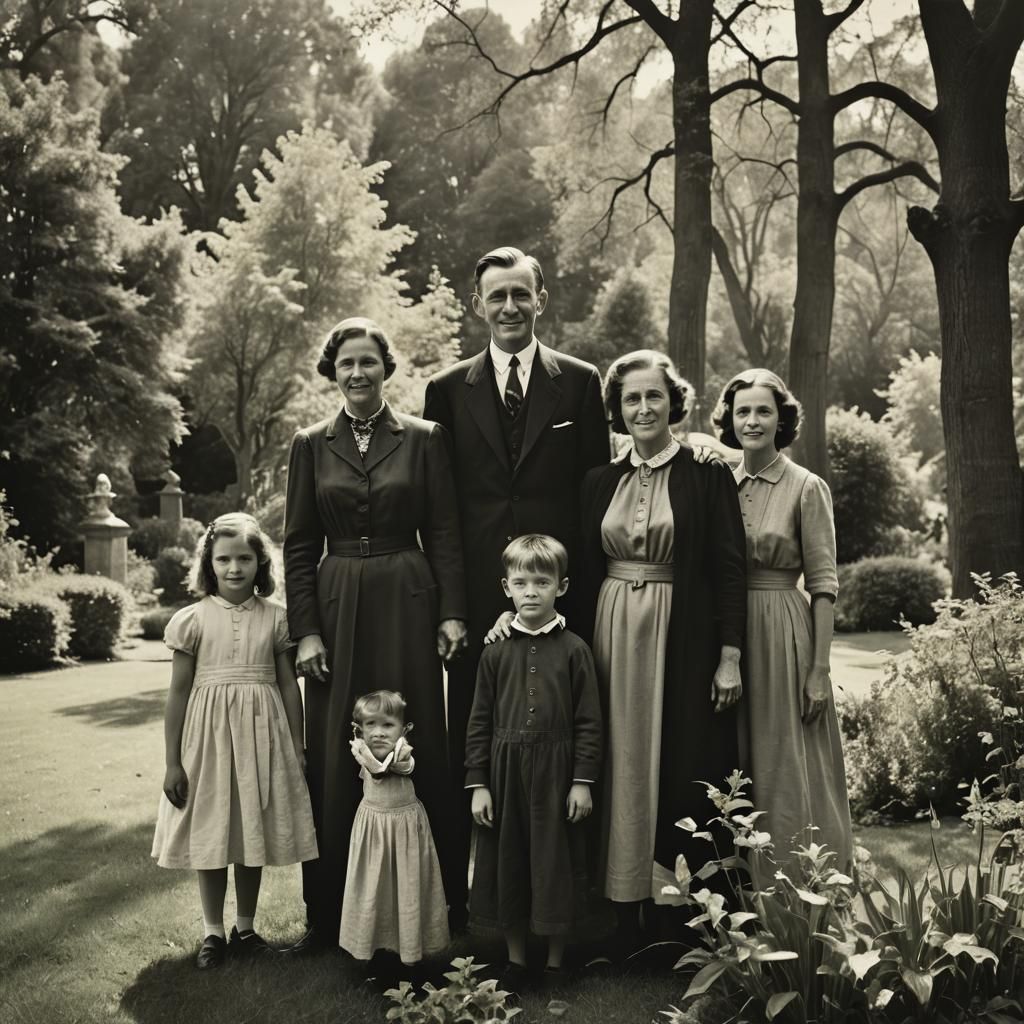 Ethereal Family Portrait in Old Hollywood Style