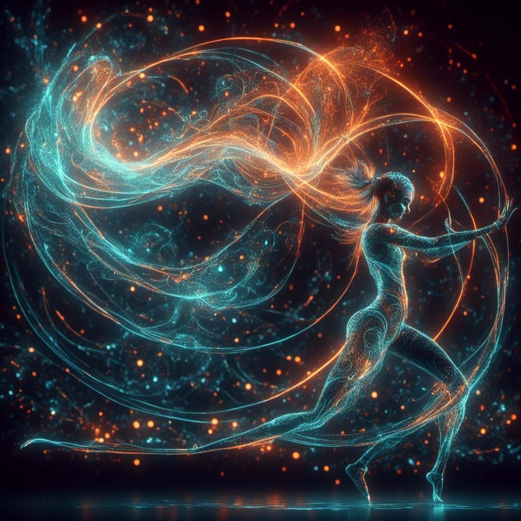 Gymnast Vaulting with Glowing Equations