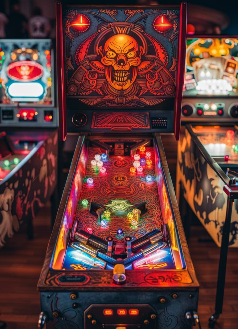 Demonic Pinball Machine: A Photo of Gothic Horror