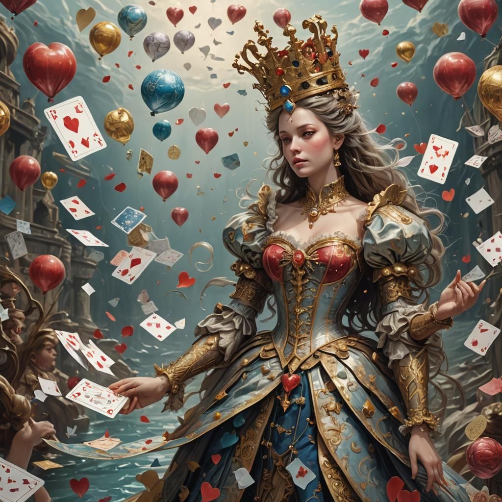 Queen of Hearts in Mythical Digital Art