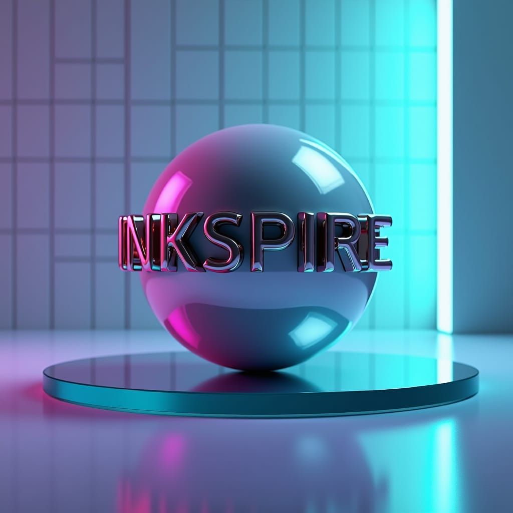 Sleek Table with 3D Orb in Futuristic Style